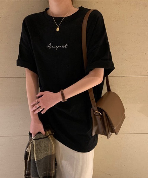 H.Warren（エイチウォーレン）の「レタリングプリントT（Tシャツ/カットソー・レディース・ホワイト/ブラック/ネイビー/チャコールグレー・FREE）」の2枚目の写真
