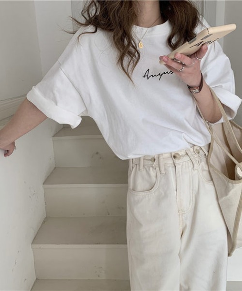 H.Warren（エイチウォーレン）の「レタリングプリントT（Tシャツ/カットソー・レディース・ホワイト/ブラック/ネイビー/チャコールグレー・FREE）」の10枚目の写真