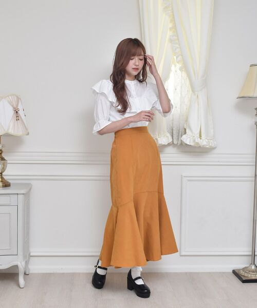 ems excite（エムズエキサイト）の「フリルBL（シャツ/ブラウス・レディース・ホワイト/ピンク/ブルー・FREE）」の4枚目の写真