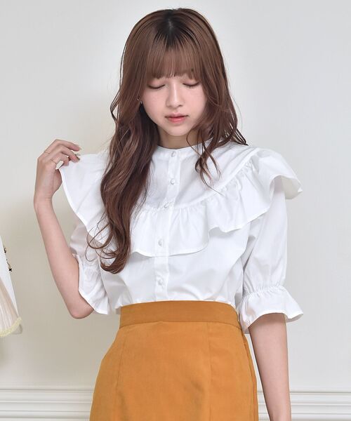 ems excite（エムズエキサイト）の「フリルBL（シャツ/ブラウス・レディース・ホワイト/ピンク/ブルー・FREE）」の6枚目の写真