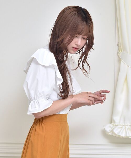 ems excite（エムズエキサイト）の「フリルBL（シャツ/ブラウス・レディース・ホワイト/ピンク/ブルー・FREE）」の7枚目の写真