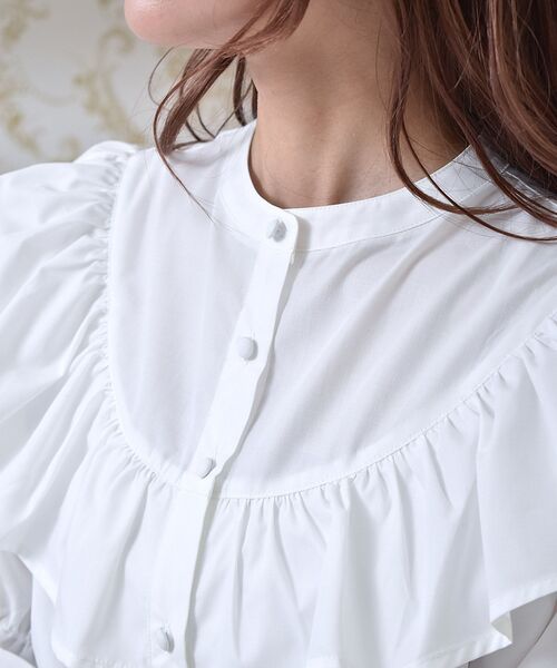 ems excite（エムズエキサイト）の「フリルBL（シャツ/ブラウス・レディース・ホワイト/ピンク/ブルー・FREE）」の9枚目の写真