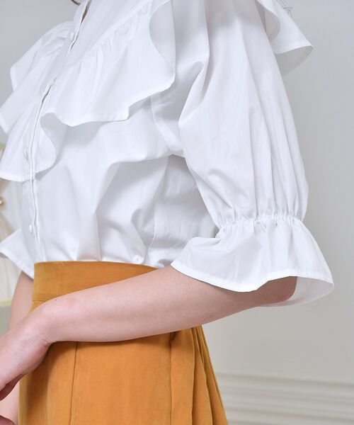 ems excite（エムズエキサイト）の「フリルBL（シャツ/ブラウス・レディース・ホワイト/ピンク/ブルー・FREE）」の10枚目の写真