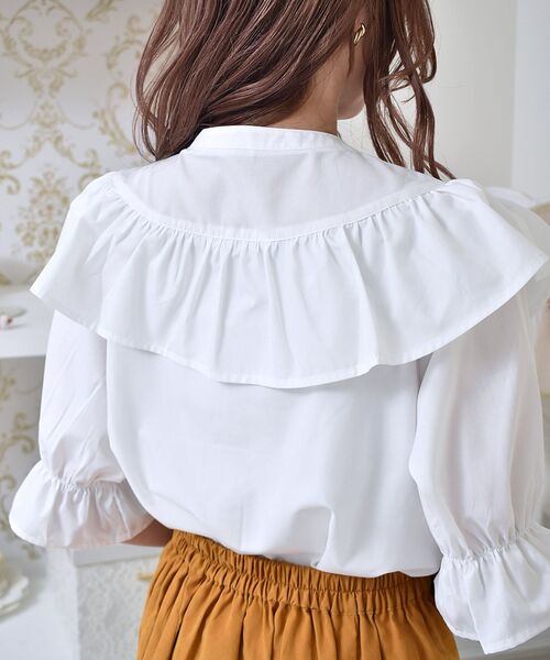 ems excite（エムズエキサイト）の「フリルBL（シャツ/ブラウス・レディース・ホワイト/ピンク/ブルー・FREE）」の11枚目の写真