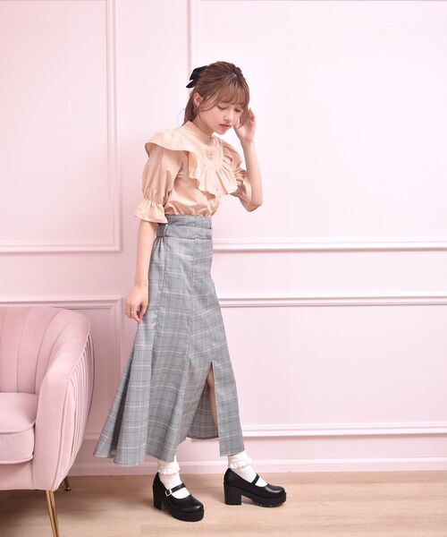 ems excite（エムズエキサイト）の「フリルBL（シャツ/ブラウス・レディース・ホワイト/ピンク/ブルー・FREE）」の14枚目の写真