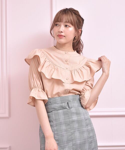 ems excite（エムズエキサイト）の「フリルBL（シャツ/ブラウス・レディース・ホワイト/ピンク/ブルー・FREE）」の16枚目の写真