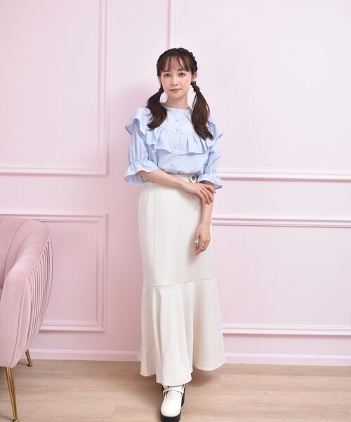 ems excite（エムズエキサイト）の「フリルBL（シャツ/ブラウス・レディース・ホワイト/ピンク/ブルー・FREE）」の19枚目の写真