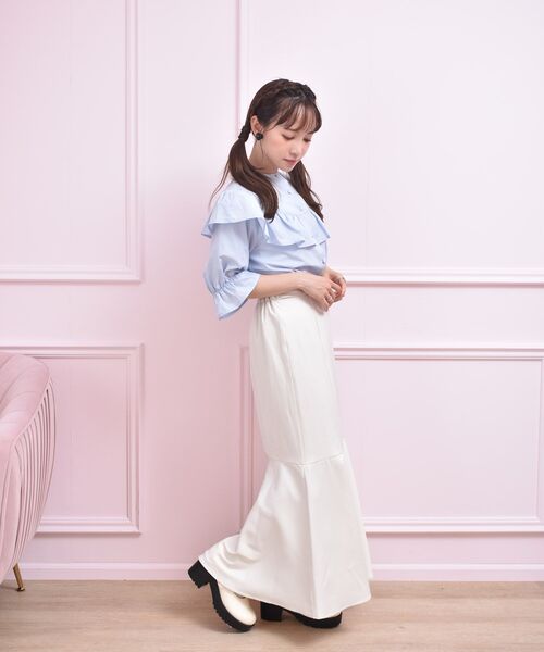 ems excite（エムズエキサイト）の「フリルBL（シャツ/ブラウス・レディース・ホワイト/ピンク/ブルー・FREE）」の21枚目の写真