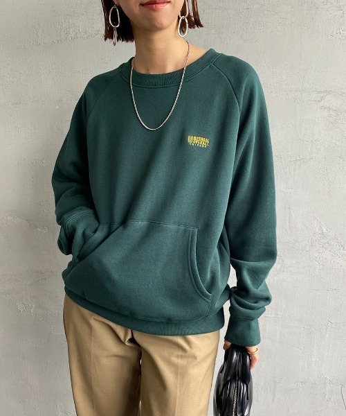 UNIVERSAL OVERALL（ユニバーサルオーバーオール）の「[UNIVERSAL OVERALL/ユニバーサルオーバーオール] 別注 ワンポイント刺繍 ラグランスリーブスウェット（スウェット・レディース・ブラック/グレー/ダークグリーン/ブルー/オレンジ・F）」の17枚目の写真