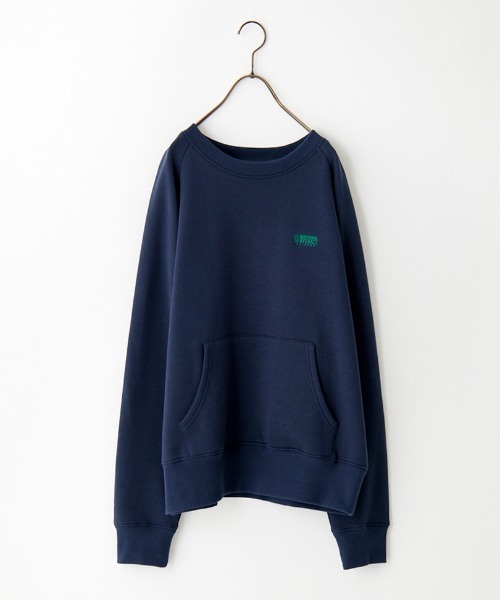 UNIVERSAL OVERALL（ユニバーサルオーバーオール）の「[UNIVERSAL OVERALL/ユニバーサルオーバーオール] 別注 ワンポイント刺繍 ラグランスリーブスウェット（スウェット・レディース・ブラック/グレー/ダークグリーン/ブルー/オレンジ・F）」の22枚目の写真