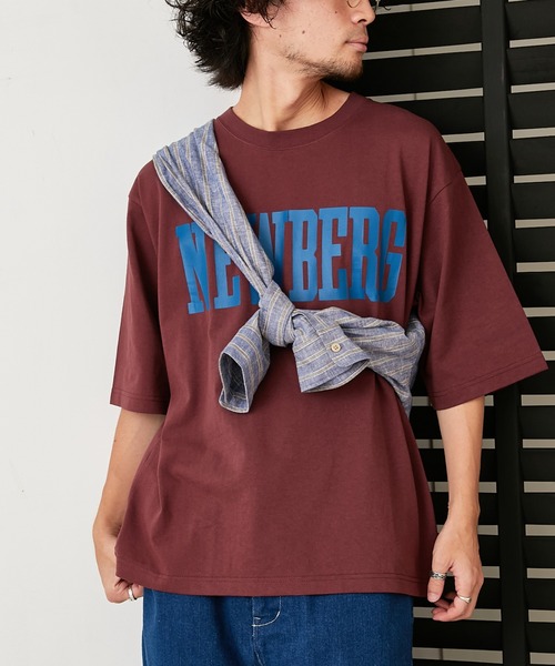 CIAOPANIC TYPY（チャオパニックティピー）の「オーバーサイズアソートカレッジプリントTeeハーフスリーブ（Tシャツ/カットソー・メンズ・ネイビー/ブラウン/オフホワイト・M/L）」の3枚目の写真