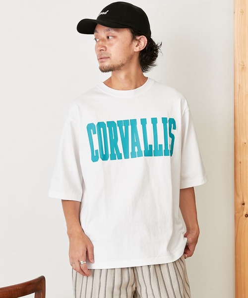 CIAOPANIC TYPY（チャオパニックティピー）の「オーバーサイズアソートカレッジプリントTeeハーフスリーブ（Tシャツ/カットソー・メンズ・ネイビー/ブラウン/オフホワイト・M/L）」の4枚目の写真