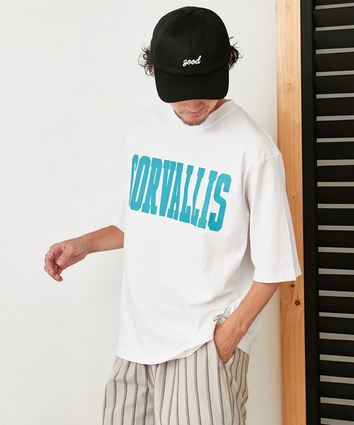 CIAOPANIC TYPY（チャオパニックティピー）の「オーバーサイズアソートカレッジプリントTeeハーフスリーブ（Tシャツ/カットソー・メンズ・ネイビー/ブラウン/オフホワイト・M/L）」の5枚目の写真