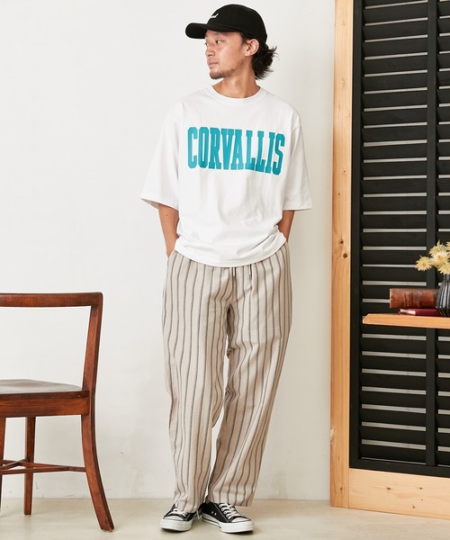 CIAOPANIC TYPY（チャオパニックティピー）の「オーバーサイズアソートカレッジプリントTeeハーフスリーブ（Tシャツ/カットソー・メンズ・ネイビー/ブラウン/オフホワイト・M/L）」の7枚目の写真