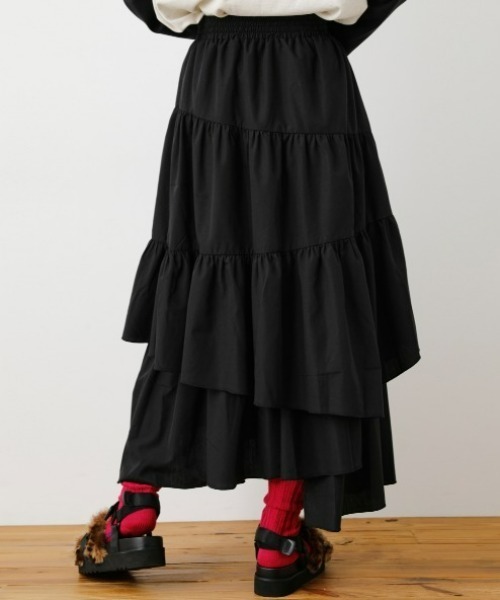 RODEO CROWNS WIDE BOWL(ロデオクラウンズワイドボウル)の「ランダムティアードスカート(スカート・レディース・ブラック/オフホワイト・FREE)」の7枚目の写真