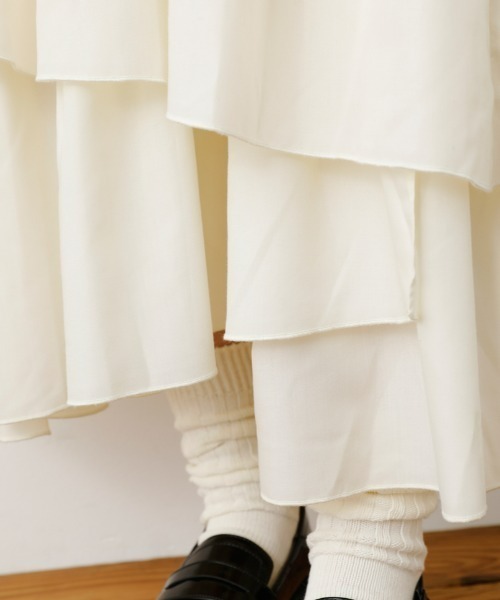 RODEO CROWNS WIDE BOWL(ロデオクラウンズワイドボウル)の「ランダムティアードスカート(スカート・レディース・ブラック/オフホワイト・FREE)」の8枚目の写真