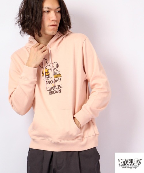 PEANUTS(ピーナッツ)の「PEANUTS スヌーピー 裏毛 スウェットプルパーカー(パーカー・レディース・ブラック/ネイビー/ピンクベージュ・M/L/S)」の10枚目の写真