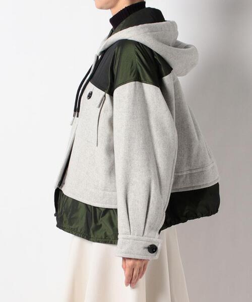 LANVIN en Bleu（ランバンオンブルー）の「タフタコンビ中わたブルゾン（ダウンジャケット/コート・レディース・グレー/オレンジ・38）」の18枚目の写真