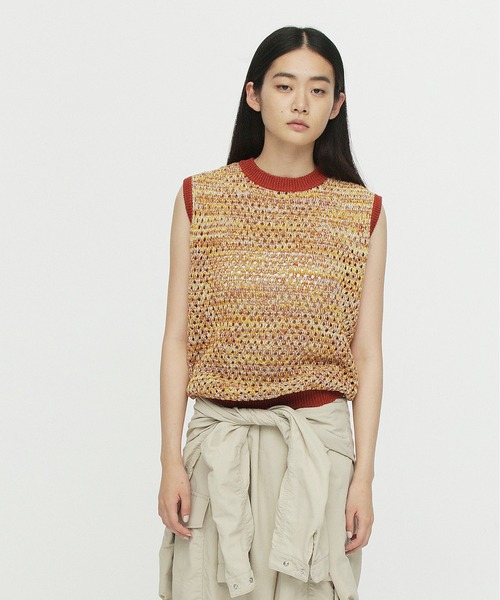 UNDECORATED アンデコレイテッド / Cotton Melange Knit Vest コットン 