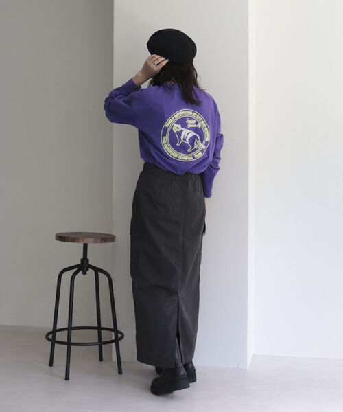fredy emue(フレディエミュ)の「カーゴロングスカート(スカート・レディース・チャコールグレー/アイボリー・38)」の12枚目の写真