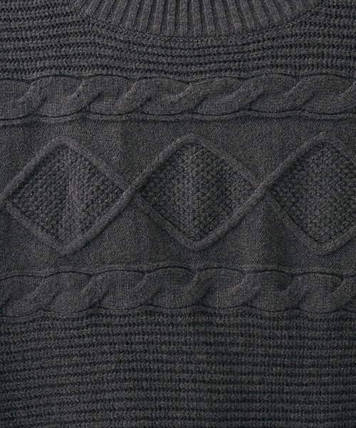 natural couture(ナチュラルクチュール)の「WEB限定/大人気リバイバル/ケーブルベスト×ニットワンピース(ワンピース・レディース・チャコールグレー/モカ/オフホワイト/ラベンダー・FREE)」の19枚目の写真
