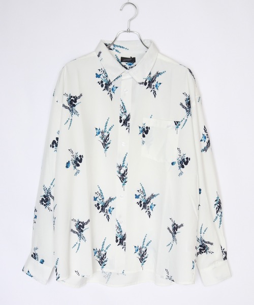 WESTSEA(ウエストシー)の「総柄 花柄 プリント ルーズサイズ とろみシャツ(シャツ/ブラウス・メンズ・ホワイト/ブラック/ブラウン/ホワイト系その他/ブラック系その他/チャコール・M/L)」の15枚目の写真
