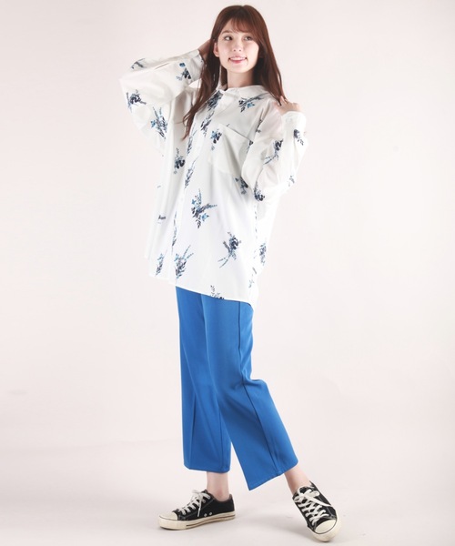 WESTSEA(ウエストシー)の「総柄プリント ルーズサイズ とろみシャツ(シャツ/ブラウス・メンズ・ホワイト/ブラック/ブラウン/ホワイト系その他/ブラック系その他/チャコール・M/L)」の12枚目の写真