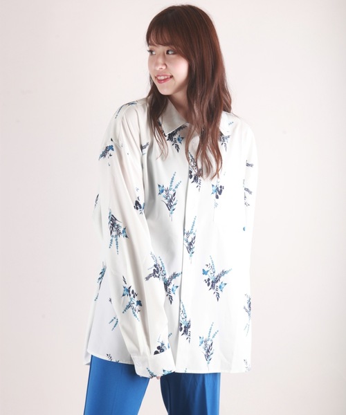 WESTSEA(ウエストシー)の「総柄プリント ルーズサイズ とろみシャツ(シャツ/ブラウス・メンズ・ホワイト/ブラック/ブラウン/ホワイト系その他/ブラック系その他/チャコール・M/L)」の13枚目の写真