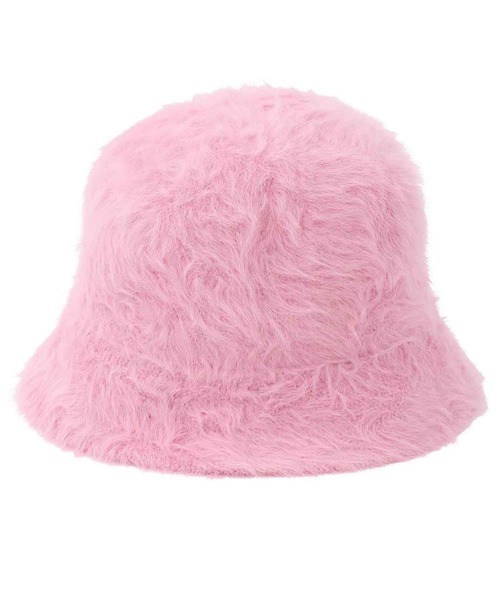 X-girl(エックスガール)の「FEATHER YARN HAT(ハット・レディース・ホワイト/ブラック/ピンク・ONE SIZE)」の8枚目の写真