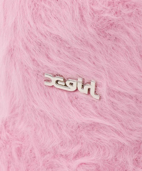 X-girl(エックスガール)の「FEATHER YARN HAT(ハット・レディース・ホワイト/ブラック/ピンク・ONE SIZE)」の5枚目の写真