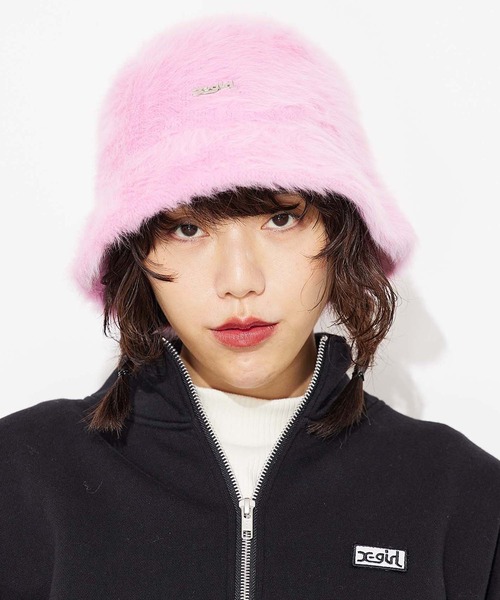 X-girl(エックスガール)の「FEATHER YARN HAT(ハット・レディース・ホワイト/ブラック/ピンク・ONE SIZE)」の17枚目の写真