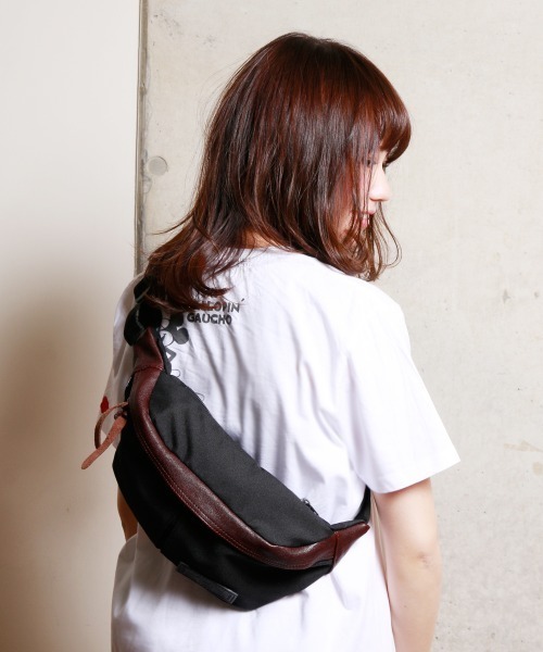 Butler Verner Sails（バトラーヴァーナーセイルス）の「Butler Verner Sails バトラーバーナーセイルズ / Cordura nylon genuine leather attached hip bag コーデュラナイロン本革付属ヒップバッグ / JA-1225-22（ショルダーバッグ・メンズ・ブラック/ブラウン/ベージュ・FREE）」の5枚目の写真
