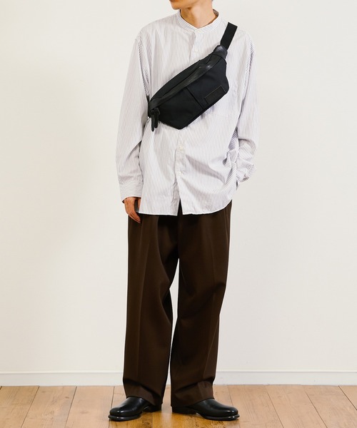 Butler Verner Sails（バトラーヴァーナーセイルス）の「Butler Verner Sails バトラーバーナーセイルズ / Cordura nylon genuine leather attached hip bag コーデュラナイロン本革付属ヒップバッグ / JA-1225-22（ショルダーバッグ・メンズ・ブラック/ブラウン/ベージュ・FREE）」の6枚目の写真