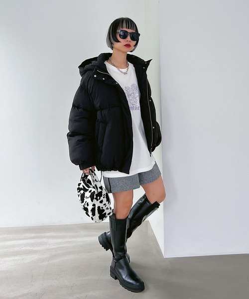 PAGEBOY（ページボーイ）の「〈羽毛のような軽さ・暖かさ〉エアサーマルブルゾン（ブルゾン・レディース・グレイッシュベージュ/ブラウン/ブラック・FREE）」の7枚目の写真