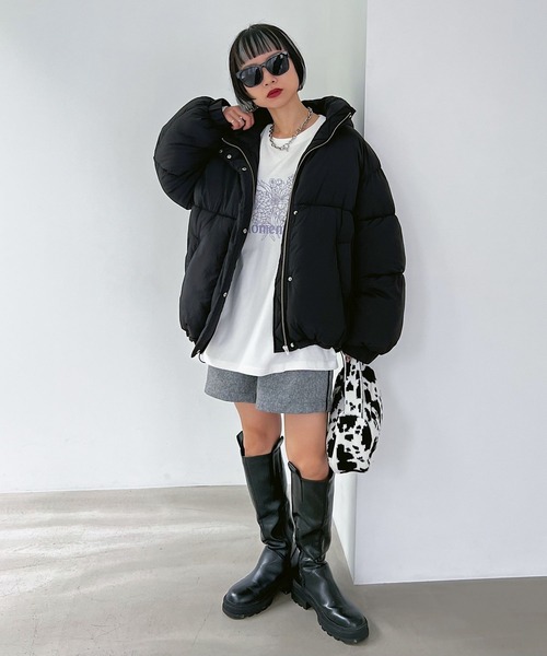 PAGEBOY（ページボーイ）の「〈羽毛のような軽さ・暖かさ〉エアサーマルブルゾン（ブルゾン・レディース・グレイッシュベージュ/ブラウン/ブラック・FREE）」の8枚目の写真