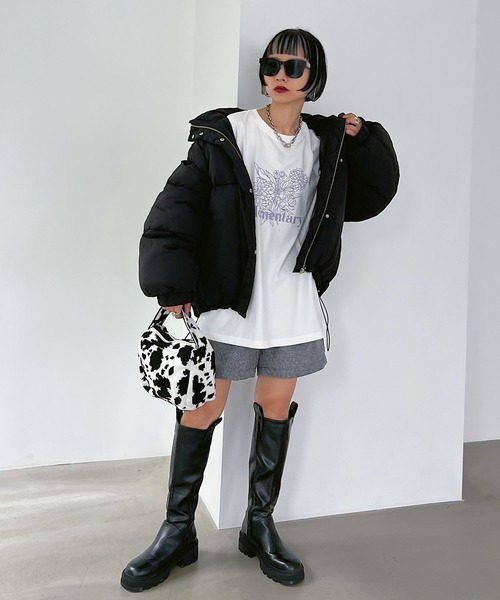 PAGEBOY（ページボーイ）の「〈羽毛のような軽さ・暖かさ〉エアサーマルブルゾン（ブルゾン・レディース・グレイッシュベージュ/ブラウン/ブラック・FREE）」の9枚目の写真