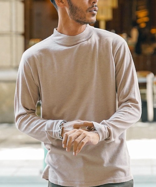 roshell（ロシェル）の「モックネック スーパーストレッチソフトタッチニット （手洗いOK）（ニット/セーター・メンズ・ホワイト系その他/ブラック系その他/グレー系その他/ブルー系その他/グレー系その他2/グレー系その他3・SMALL/MEDIUM/LARGE/X-LARGE）」の5枚目の写真