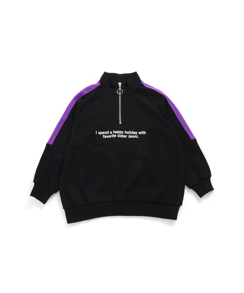 SISTAR Jenni【シスター ジェニィ】ロング丈　トレーナー　ロゴ　キッズ SISTER JENNI（SISTER JENNI）の「ハーフZIPロゴロング丈トレーナー