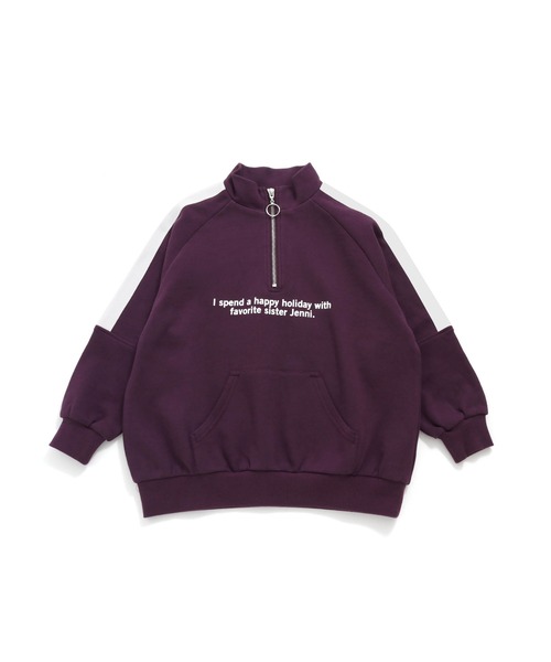 SISTAR Jenni【シスター ジェニィ】ロング丈　トレーナー　ロゴ　キッズ SISTER JENNI（SISTER JENNI）の「ハーフZIPロゴロング丈トレーナー