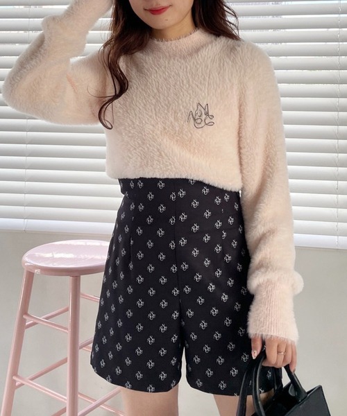 one after another NICE CLAUP(ワンアフターアナザーナイスクラップ)の「美シルエットでスタイルアップ。ハイウエストショートパンツ(その他パンツ・レディース・ブラック/ホワイト系その他/ブラック系その他・FREE)」の9枚目の写真