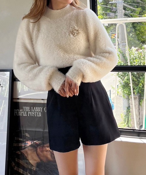 one after another NICE CLAUP(ワンアフターアナザーナイスクラップ)の「美シルエットでスタイルアップ。ハイウエストショートパンツ(その他パンツ・レディース・ブラック/ホワイト系その他/ブラック系その他・FREE)」の4枚目の写真