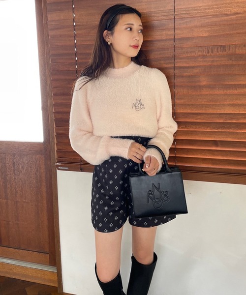 one after another NICE CLAUP(ワンアフターアナザーナイスクラップ)の「美シルエットでスタイルアップ。ハイウエストショートパンツ(その他パンツ・レディース・ブラック/ホワイト系その他/ブラック系その他・FREE)」の12枚目の写真