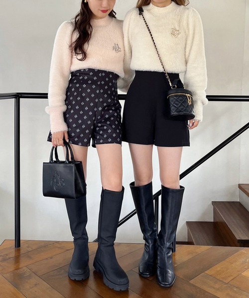 one after another NICE CLAUP(ワンアフターアナザーナイスクラップ)の「美シルエットでスタイルアップ。ハイウエストショートパンツ(その他パンツ・レディース・ブラック/ホワイト系その他/ブラック系その他・FREE)」の21枚目の写真