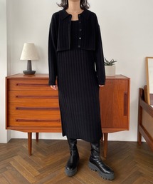 エリニットカーデ＊キャミ２Ｐワンピース　169303