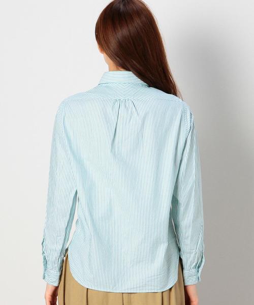 coen（コーエン）の「ストライプライトオックスフォードシャツ（シャツ/ブラウス・レディース・ネイビー/イエロー/ケリー/ピンク・LARGE/SMALL/MEDIUM）」の5枚目の写真