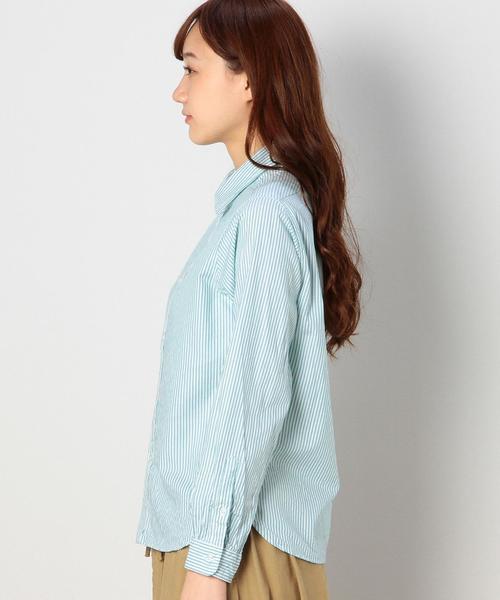 coen（コーエン）の「ストライプライトオックスフォードシャツ（シャツ/ブラウス・レディース・ネイビー/イエロー/ケリー/ピンク・LARGE/SMALL/MEDIUM）」の7枚目の写真