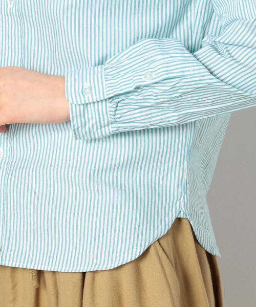 coen（コーエン）の「ストライプライトオックスフォードシャツ（シャツ/ブラウス・レディース・ネイビー/イエロー/ケリー/ピンク・LARGE/SMALL/MEDIUM）」の13枚目の写真