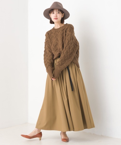 OMNES（オムネス）の「アクリルウールケーブルプルオーバーニット（ニット/セーター・レディース・アイボリー/ブラック/モカ/ライトグレー・FREE）」の22枚目の写真