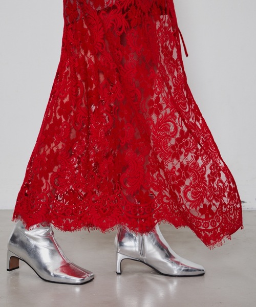 【kaya☺︎】MEER. エコレザーラップスカート meer. yae（ヤエ）の「Macrame knitting wrap skirt / マクラメ編みラップ