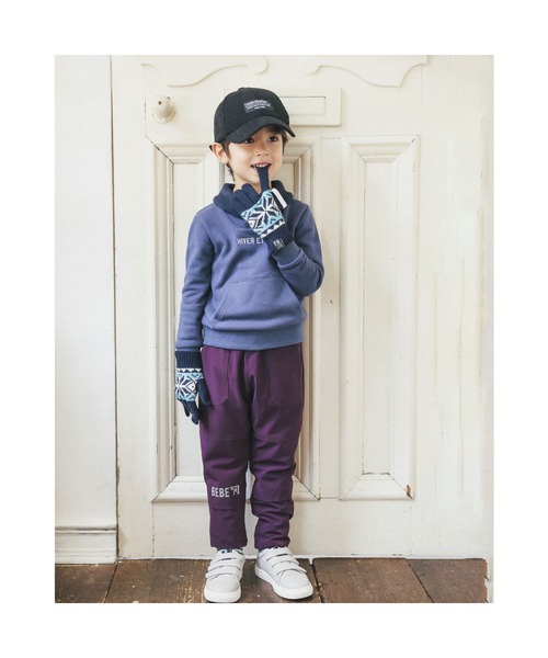 BeBe（ベベ）の「BeBe/ナイロンストレッチ裏ベロアパンツ(90~150cm)（その他パンツ・キッズ・グリーン/パープル・130/100/150/90/140/110/120）」の3枚目の写真